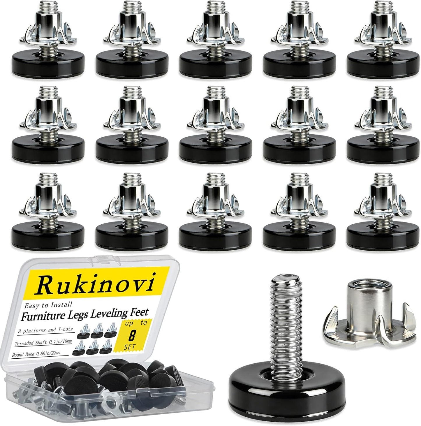 Pack 16 Niveladores Ajustables para Muebles Estabilizan Suelo