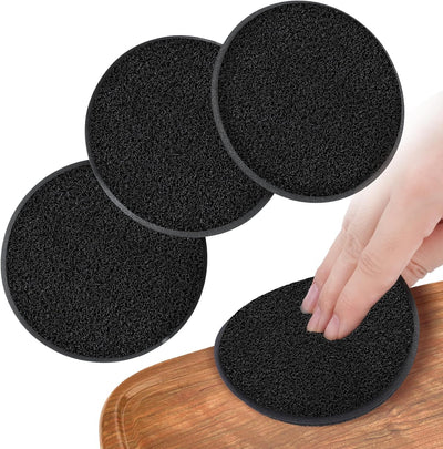 4 Almohadillas Aplicadoras Madera Cera 4pulg Reutilizables Negro