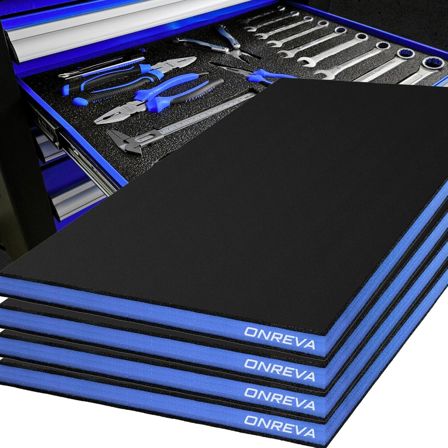 Caja herramientas foam 22x18pulg con 4 insertos polietileno