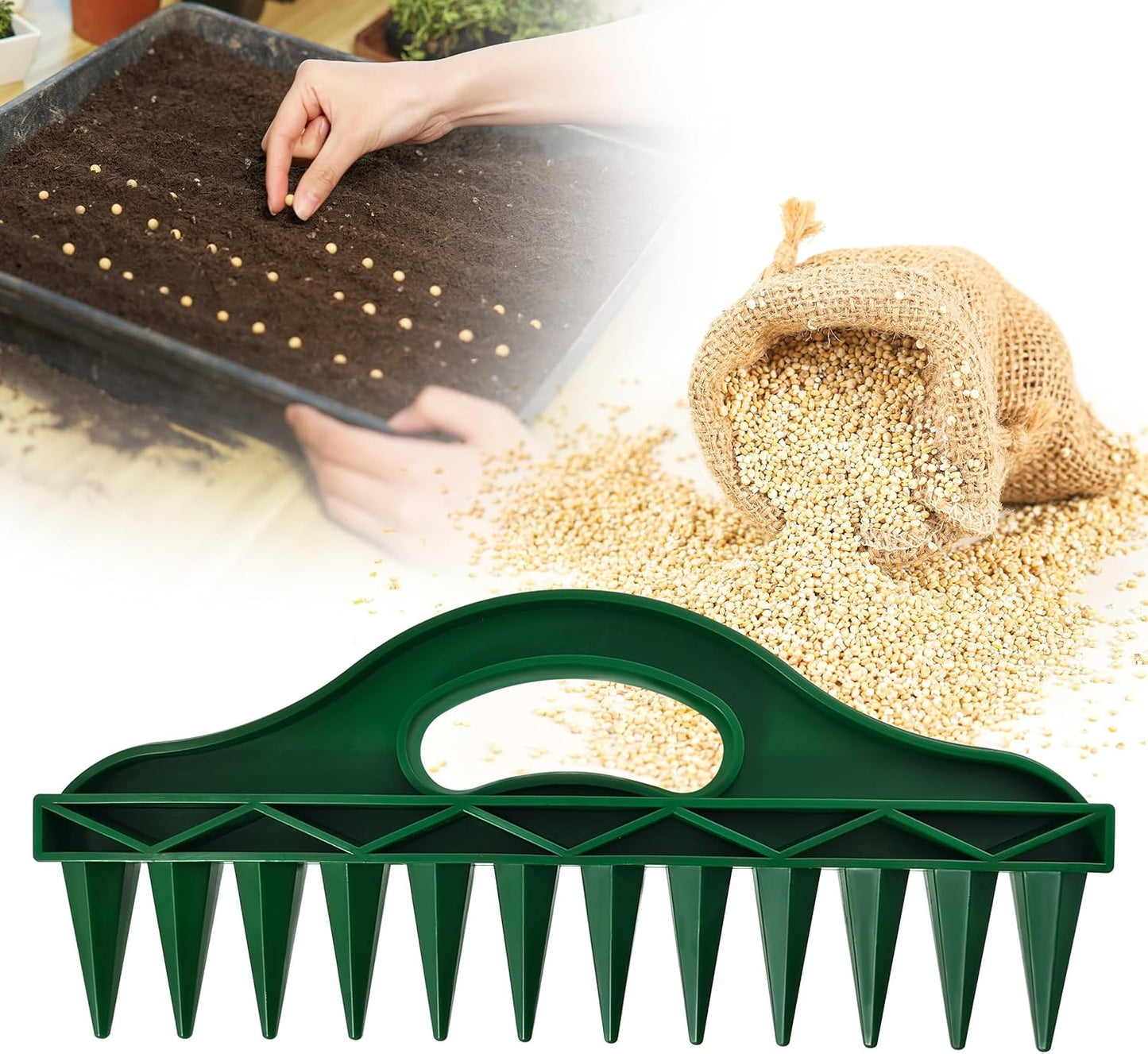 Row Seeder de jardín para sembrar en filas y bandejas