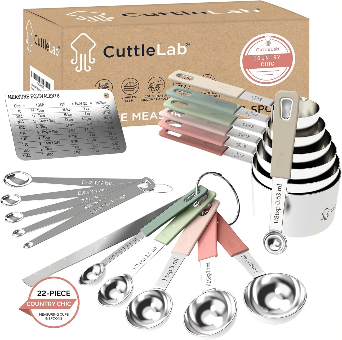 Set 22 Tazas Cucharas Medidoras Jarra Vidrio Exprimidor