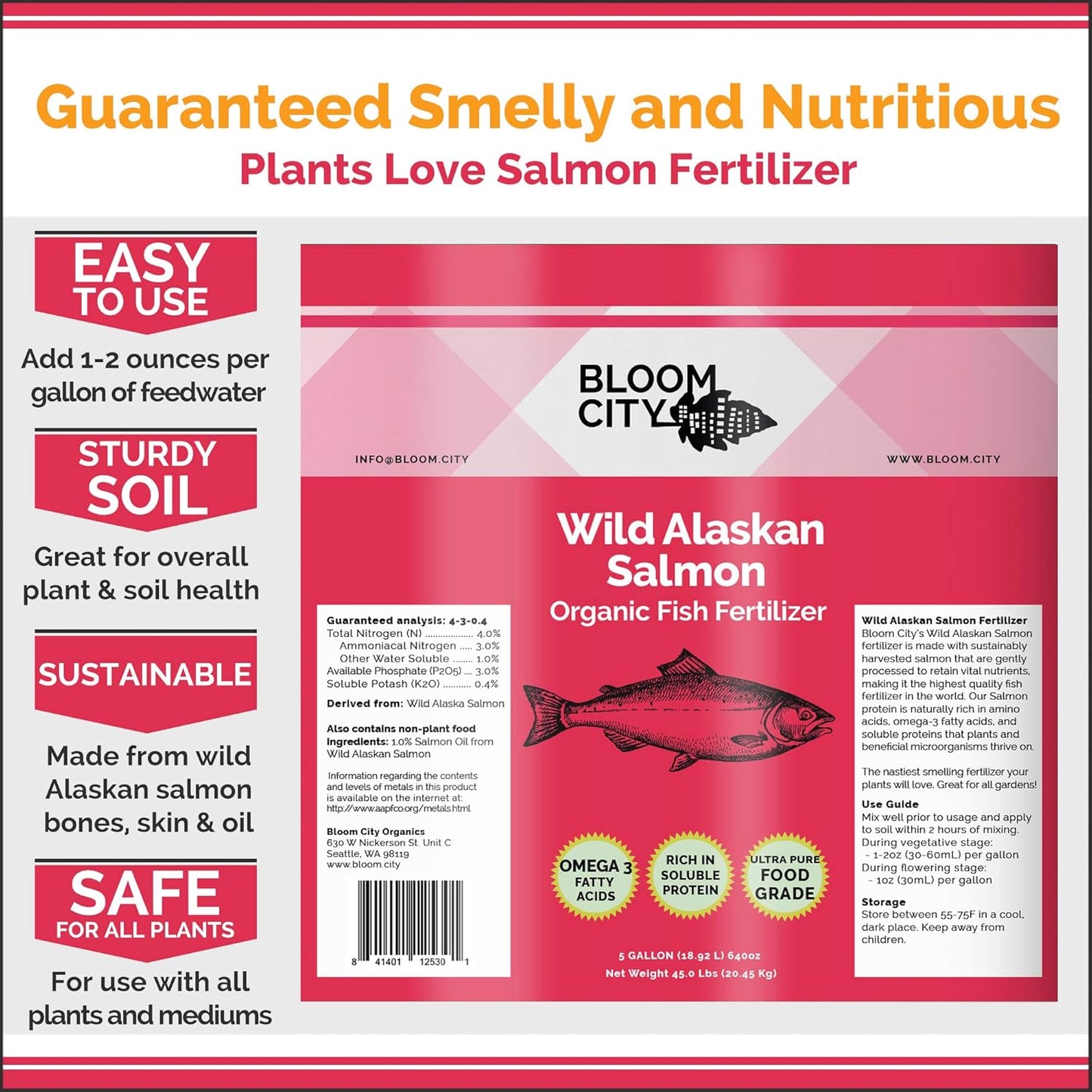 Fertilizante orgánico pescado y vegetal para raíces 32oz