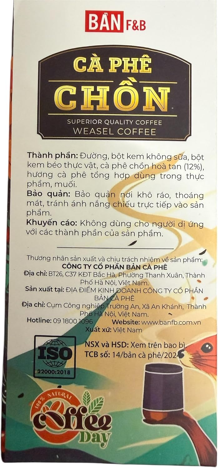 Café de comadreja instantáneo vietnamita Dak Lak 100% natural