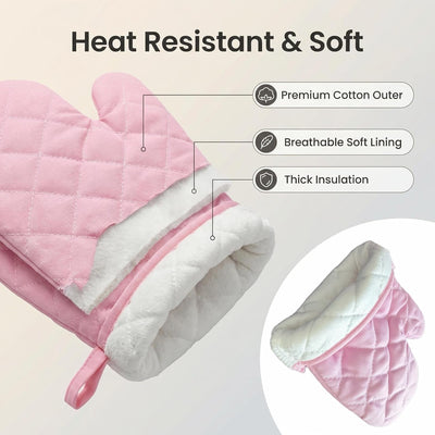 Juego de guantes de horno y soportes para ollas, 7 piezas resistentes al calor