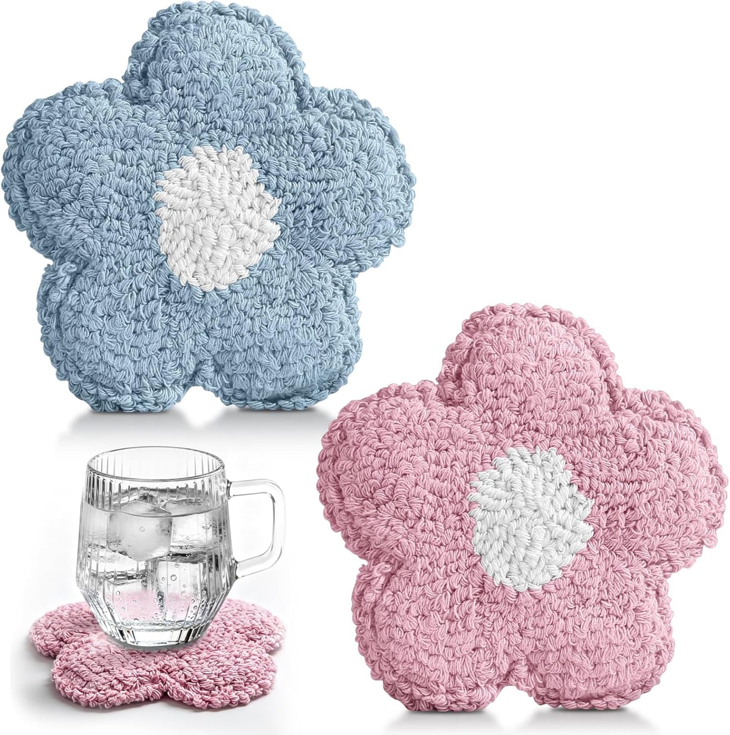 Juego de 2 posavasos absorbentes copetudos para bebidas