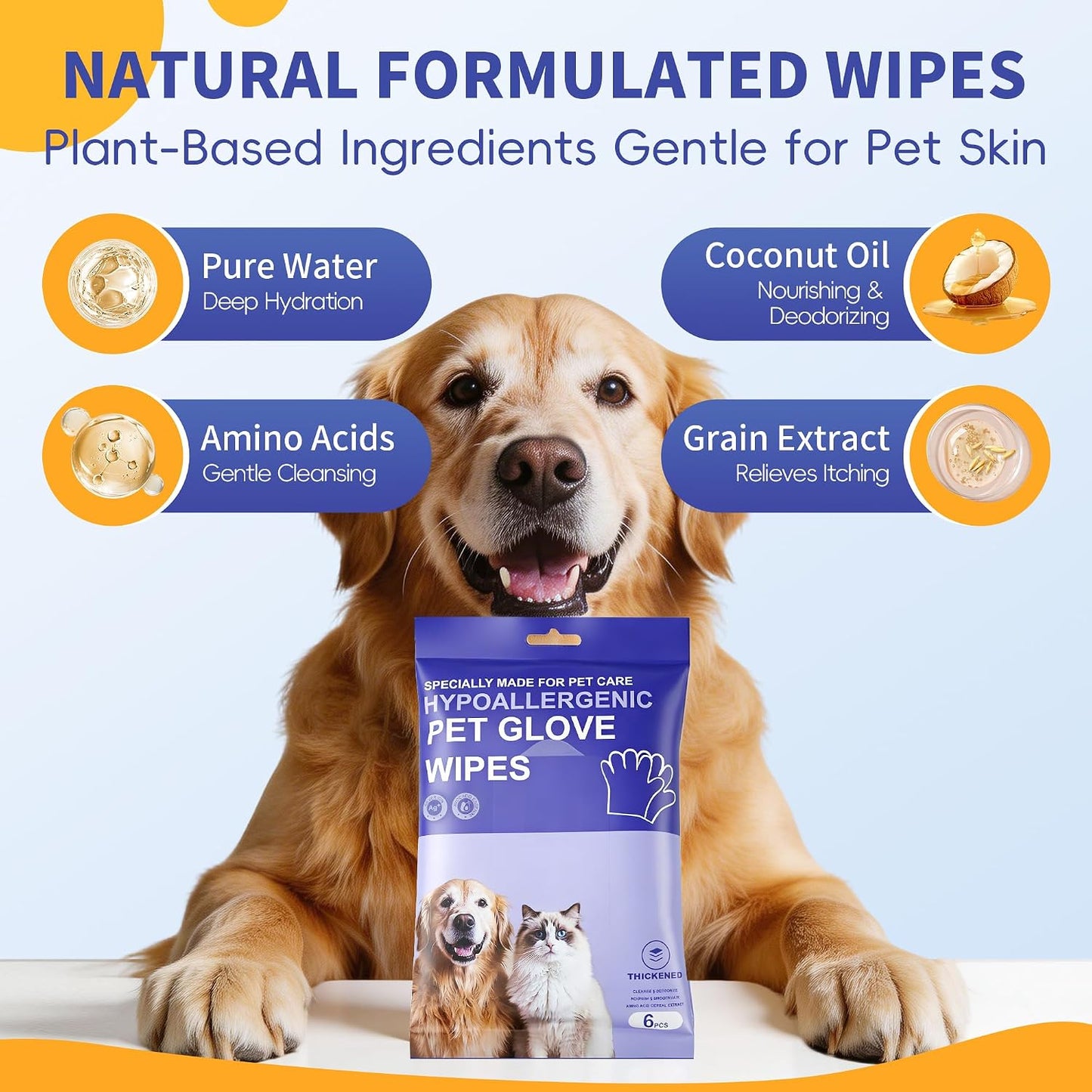 Toallitas para guantes mascotas sin perfume hipoalergénicas