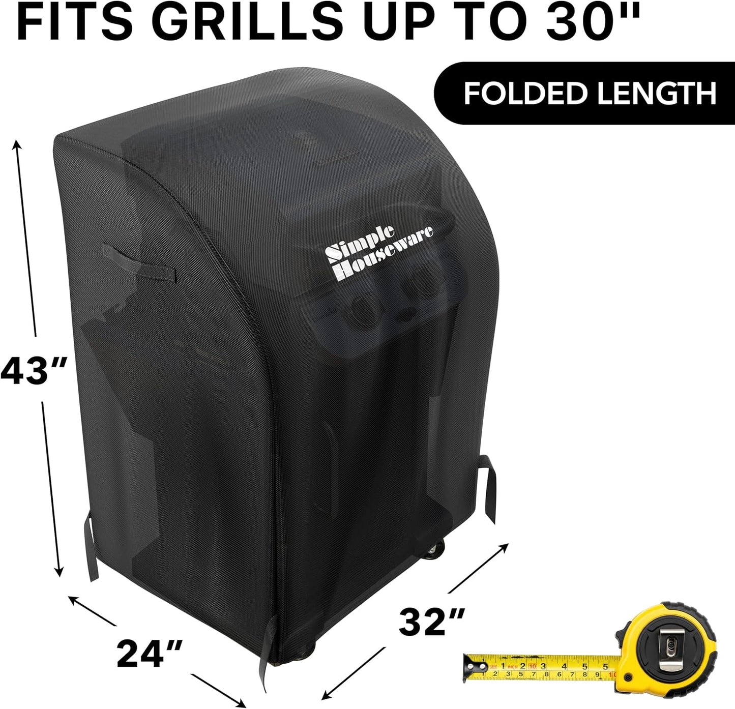 Cubierta parrilla gas 32pulg poliéster 600D impermeable