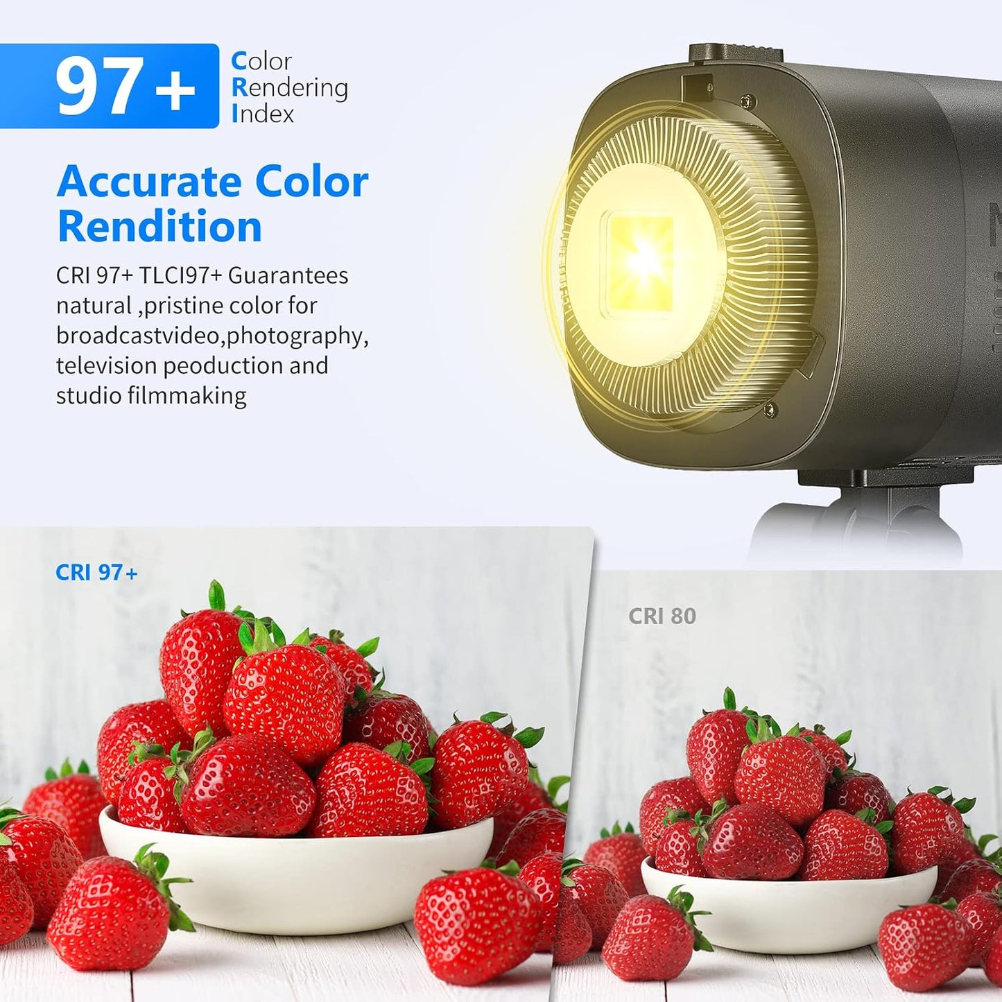 Luz video LED regulable 150W 5600K control remoto 2.4G