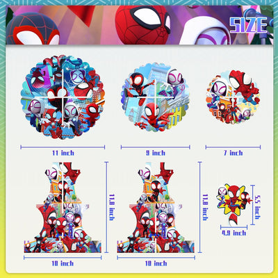 Juego de suministros para fiesta de araña soporte para cupcakes 3 niveles