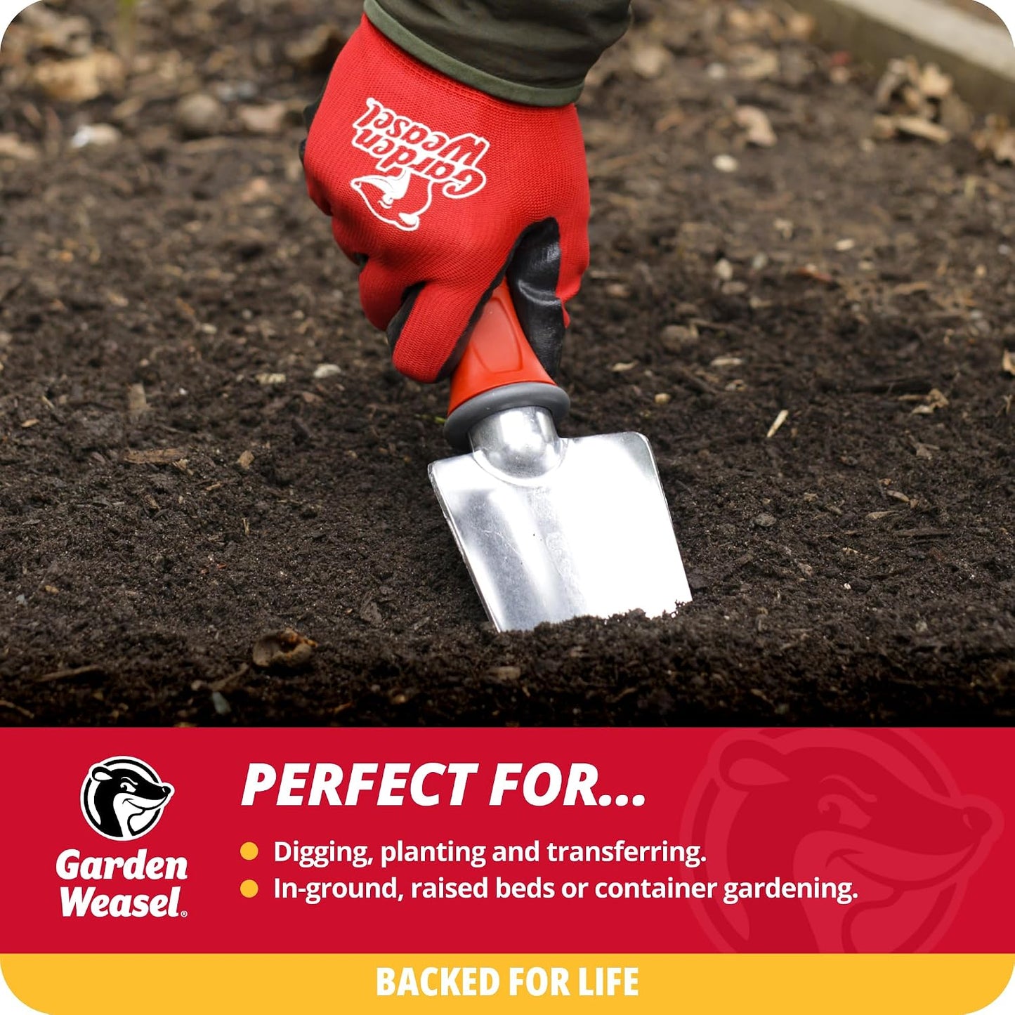 Paleta jardinería resistente para plantar y excavar