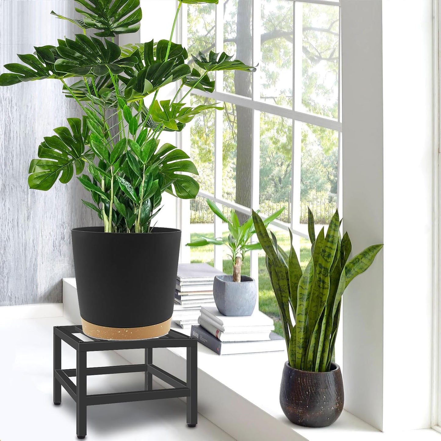 Soporte flores hierro pedestal interior exterior