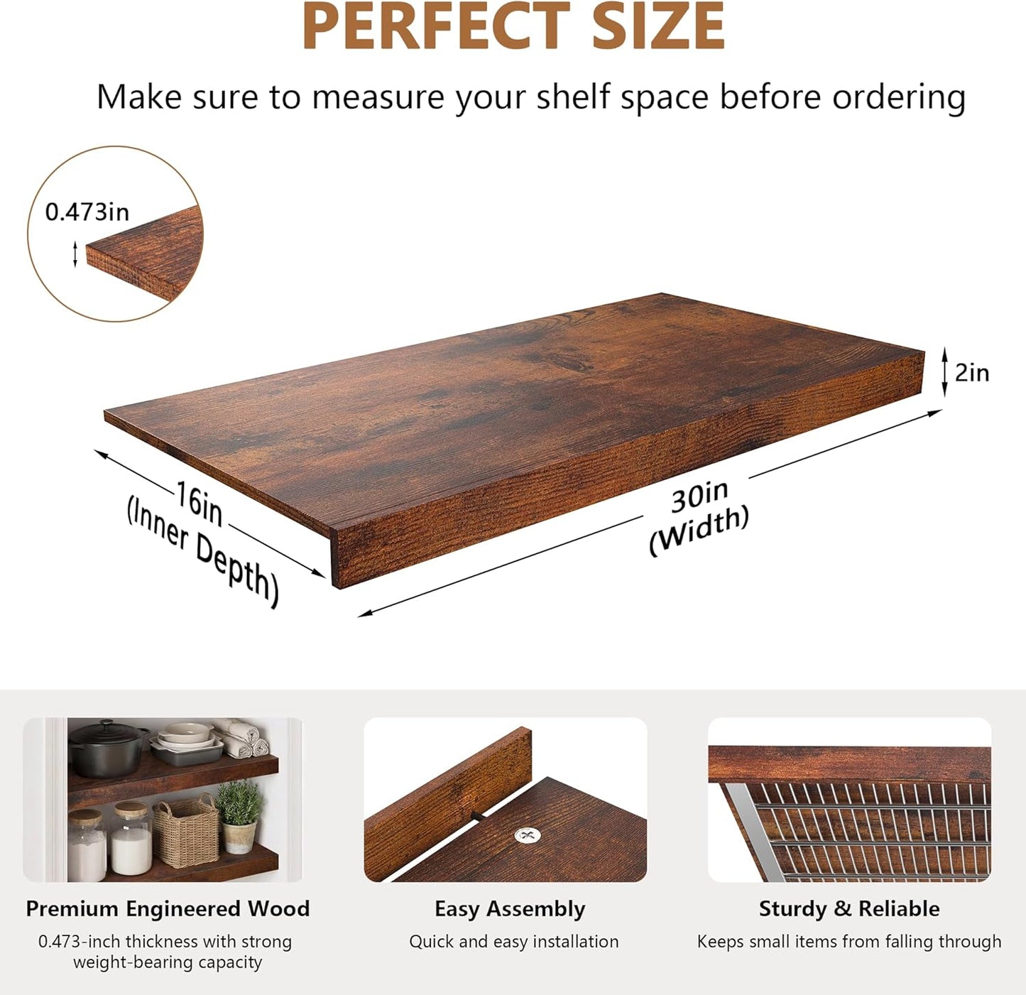 Cubiertas estantes alambre madera alta calidad marrón