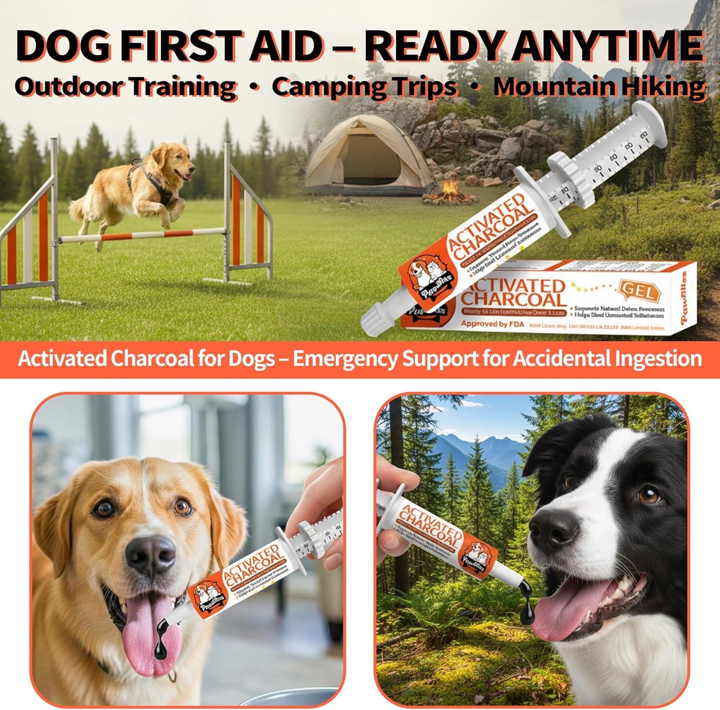 Kit carbón activado para perros gatos equilibrio digestivo