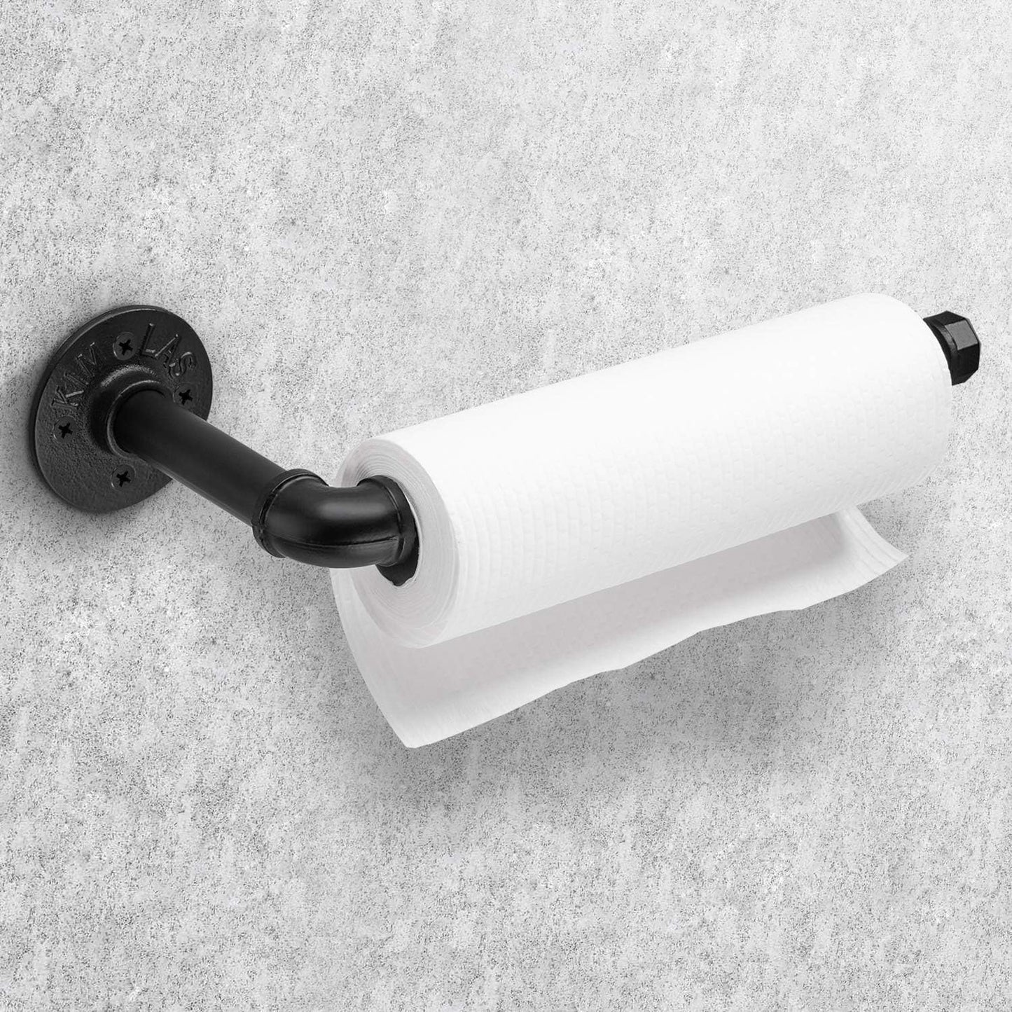 Toallero de papel de cocina industrial negro mate para bricolaje