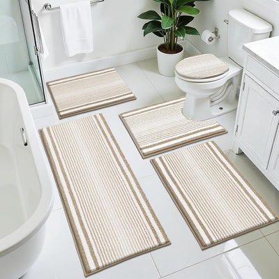 Set 5 Alfombras Baño Felpilla Antideslizante Absorbente