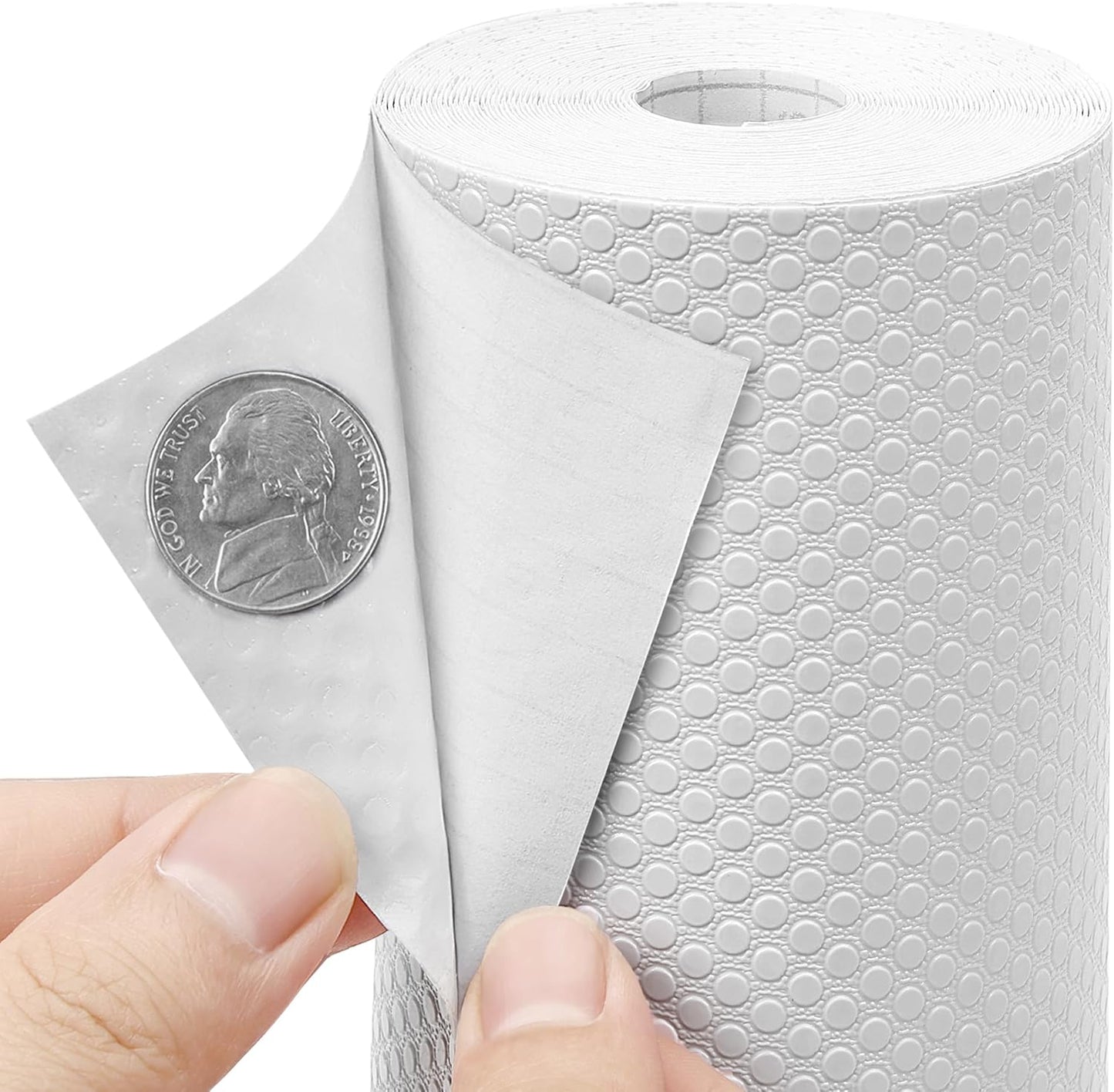 Revestimiento adhesivo para estantes cajón papel contacto blanco antideslizante 10x120 pulgadas