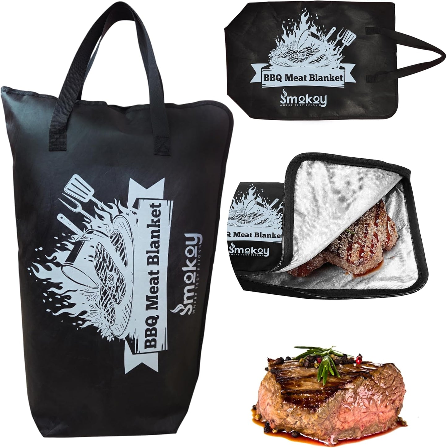 Manta barbacoa 5 capas reutilizable con boca ancha para carne