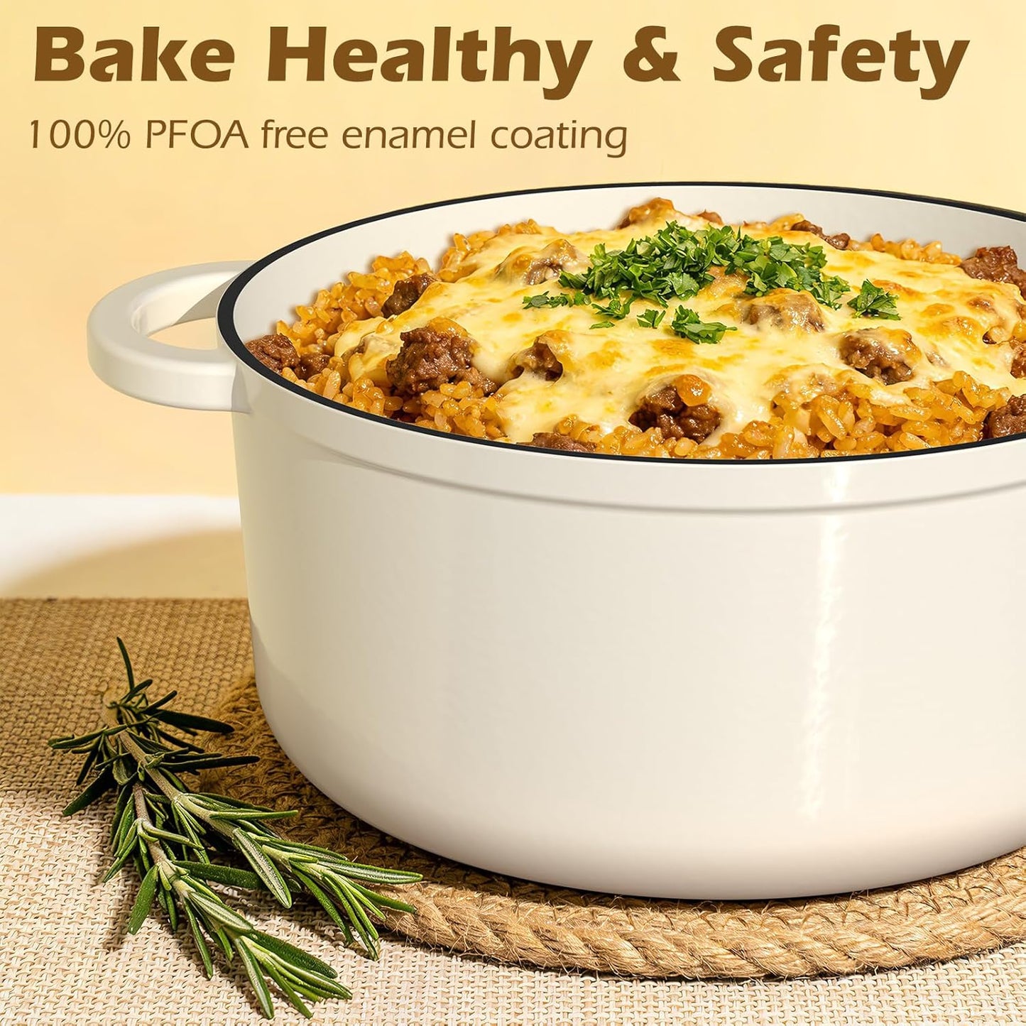 Horno holandés hierro fundido esmaltado 7qt con tapa y libro