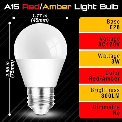 Bombillas ámbar y roja E26 3W 1800K 625nm luz nocturna