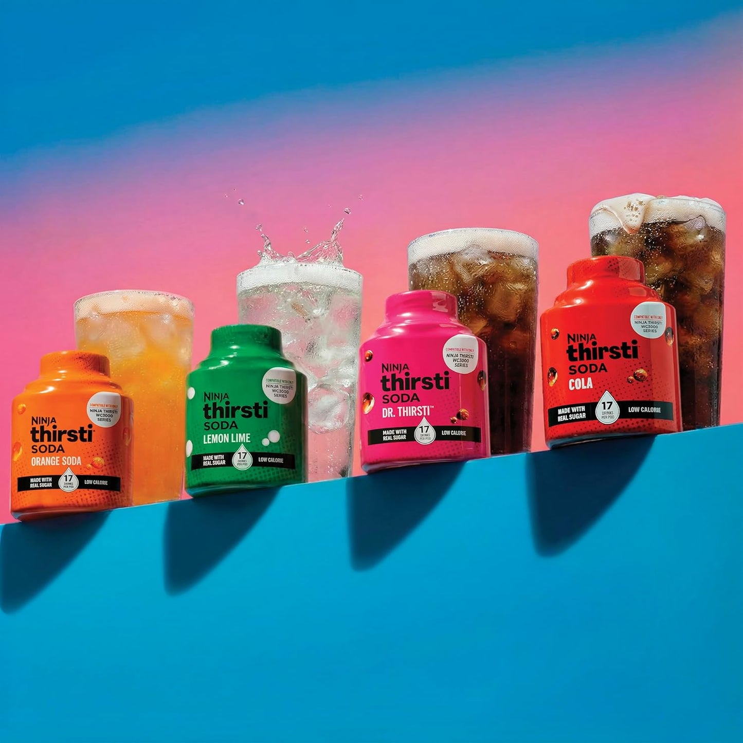 Gotas de agua sabor soda baja en calorías set 3 comp Ninja