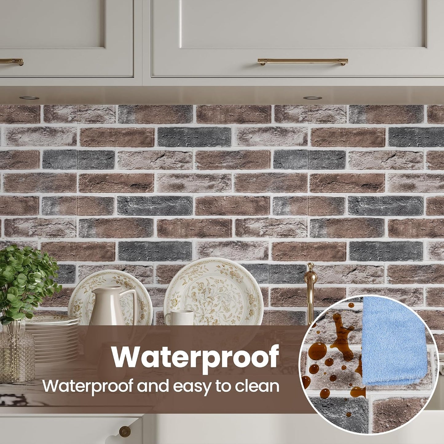 20 Paneles Pared 3D Ladrillo Sintético 26.7x13.4pulg Gris