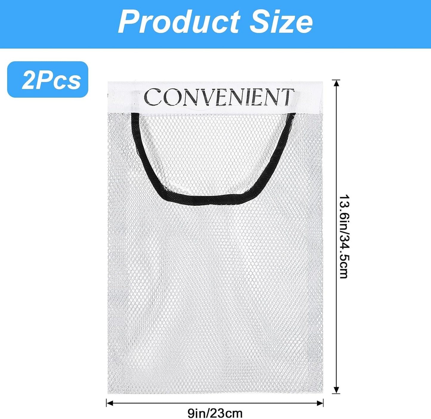 2 Pzas Soporte Bolsas Plástico Malla Adhesiva Pared