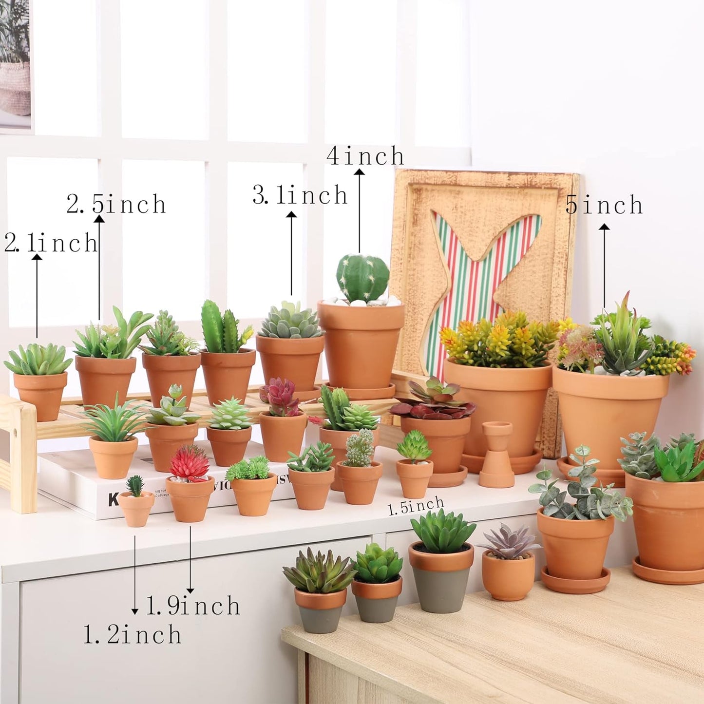 Macetas terracota 2pulg set 9 para suculentas cactus decoración
