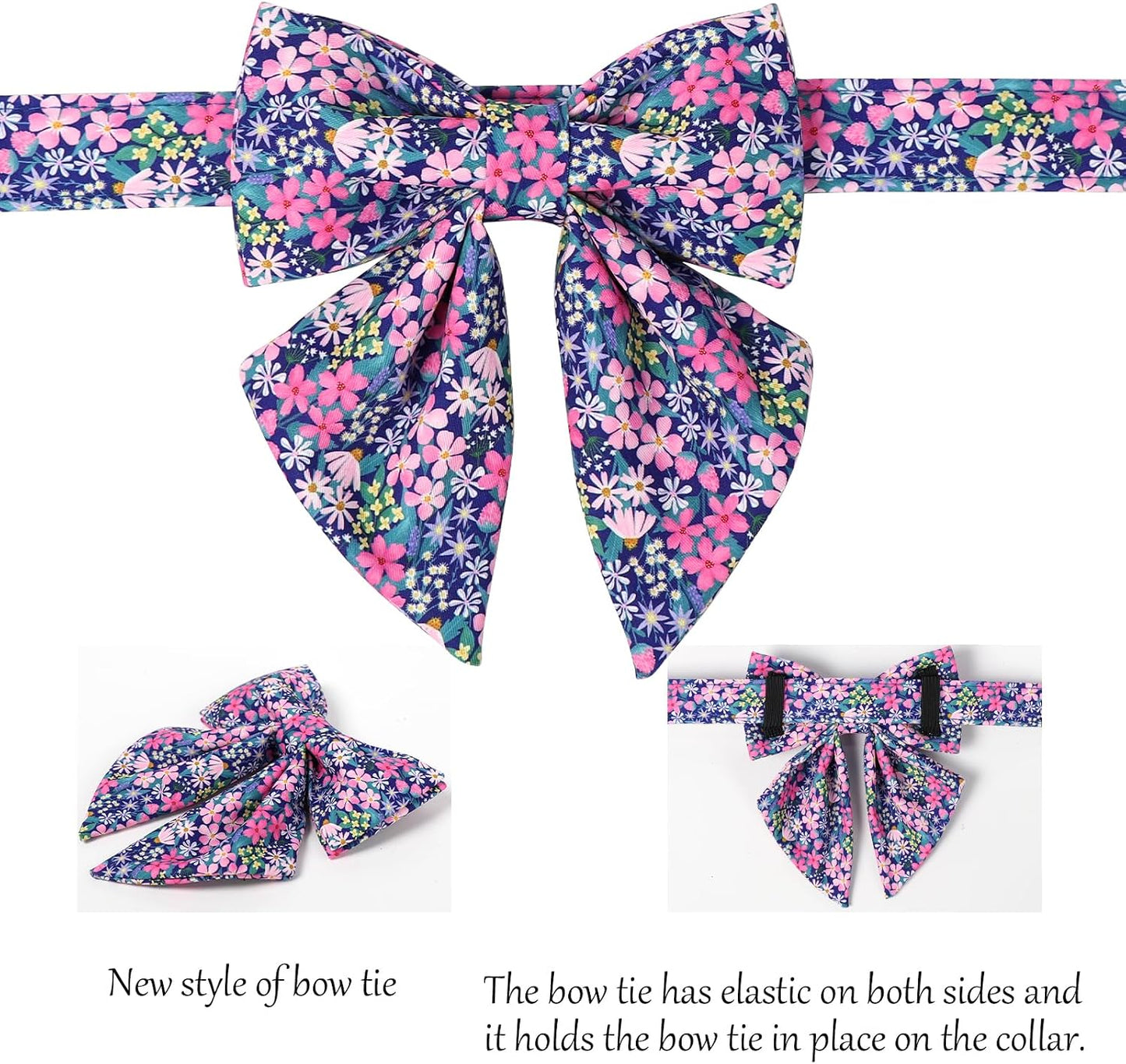 Collar floral perro lazo marinero talla S 10-16pulg