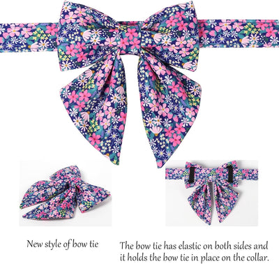 Collar floral perro lazo marinero talla S 10-16pulg