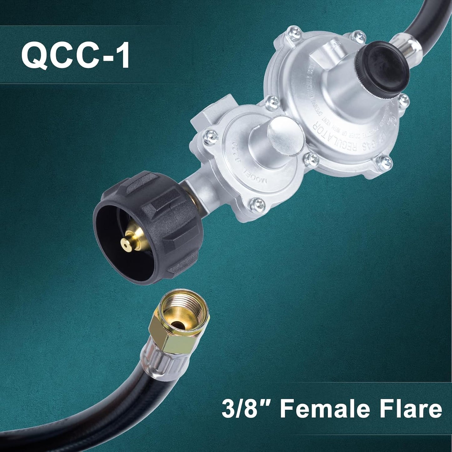 Manguera propano 2 etapas 5ft QCC hembra 3/8pulg RV parrilla