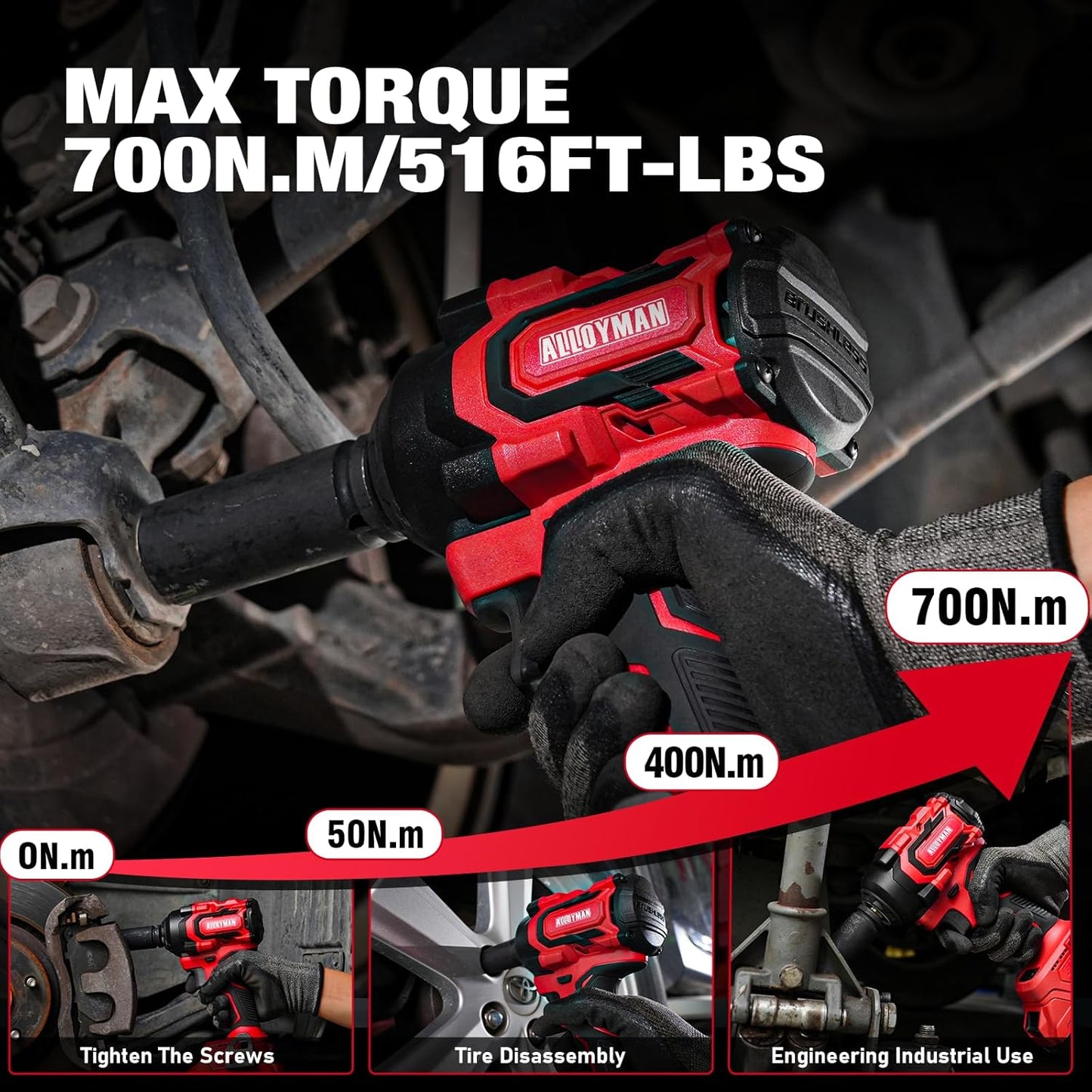 Llave trinquete 20V 3/8pulg 44ft-lbs y llave impacto 1/2pulg 516ft-lbs