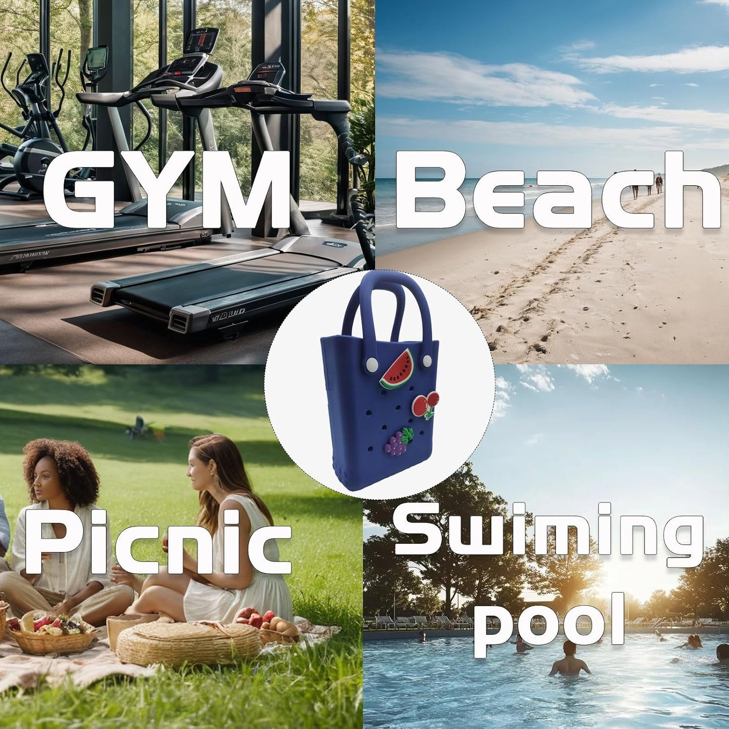 Bolsa playa Eva impermeable con correa cruzada mujer
