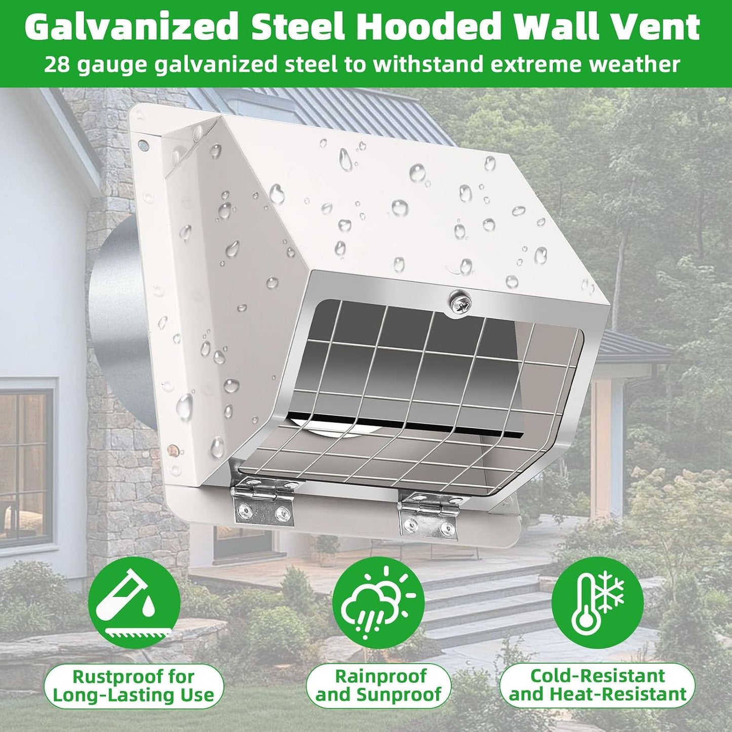 Cubierta ventilación secadora exterior metal con pantalla