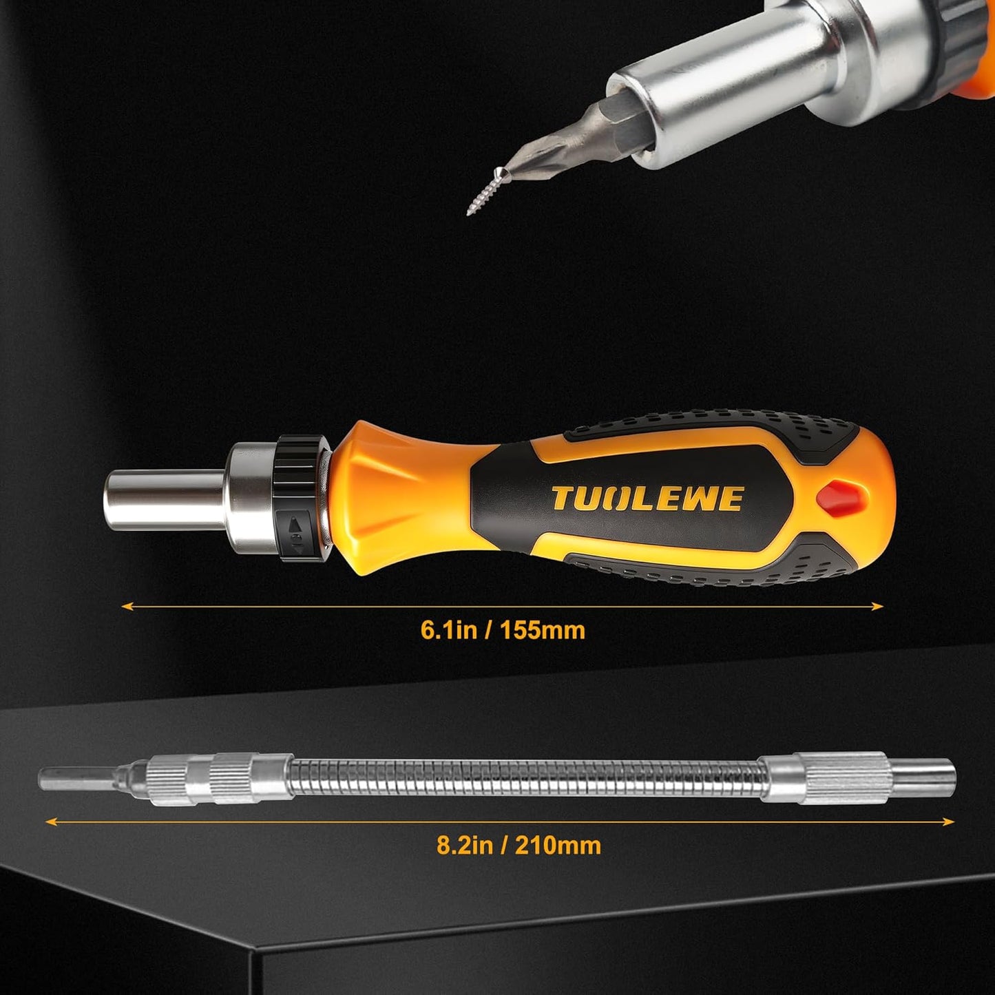 Set 58 destornilladores llave trinquete eje flex magnético