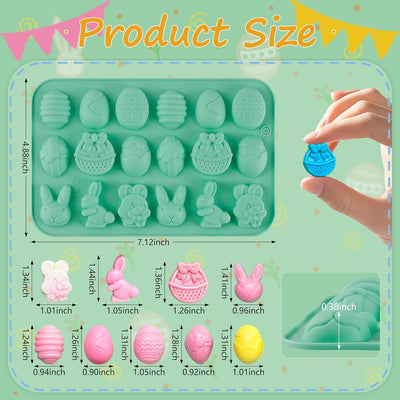 Paquete de 4 moldes de silicona para dulces de Pascua y decoración