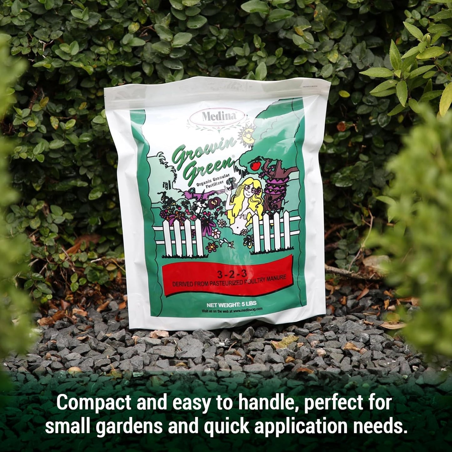 Fertilizante granular orgánico 3-2-3 para jardín 375ft²