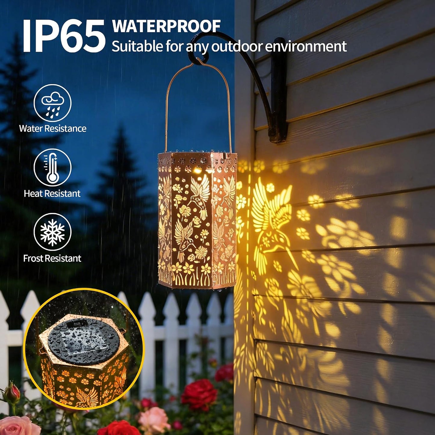 Faroles solares colgantes impermeables para jardín