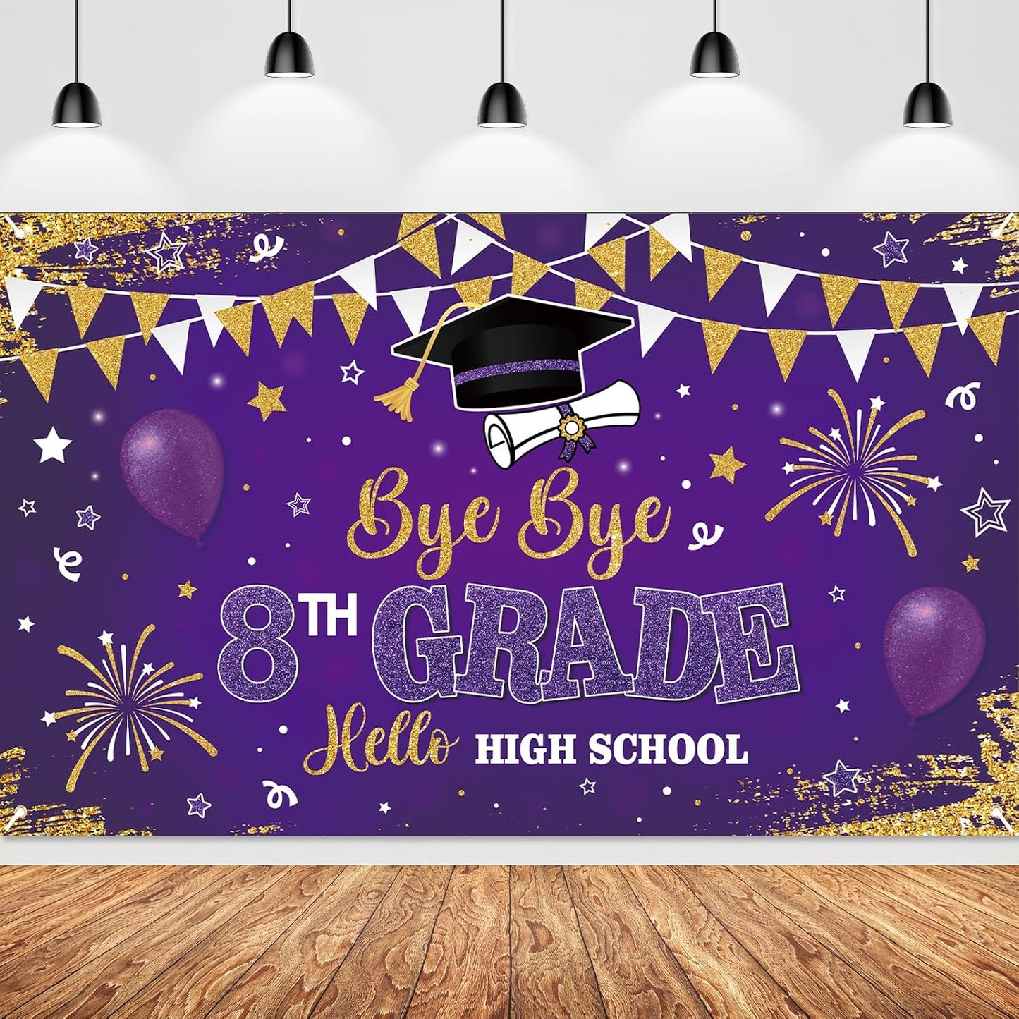Telón graduación 8º grado decoración escuela secundaria