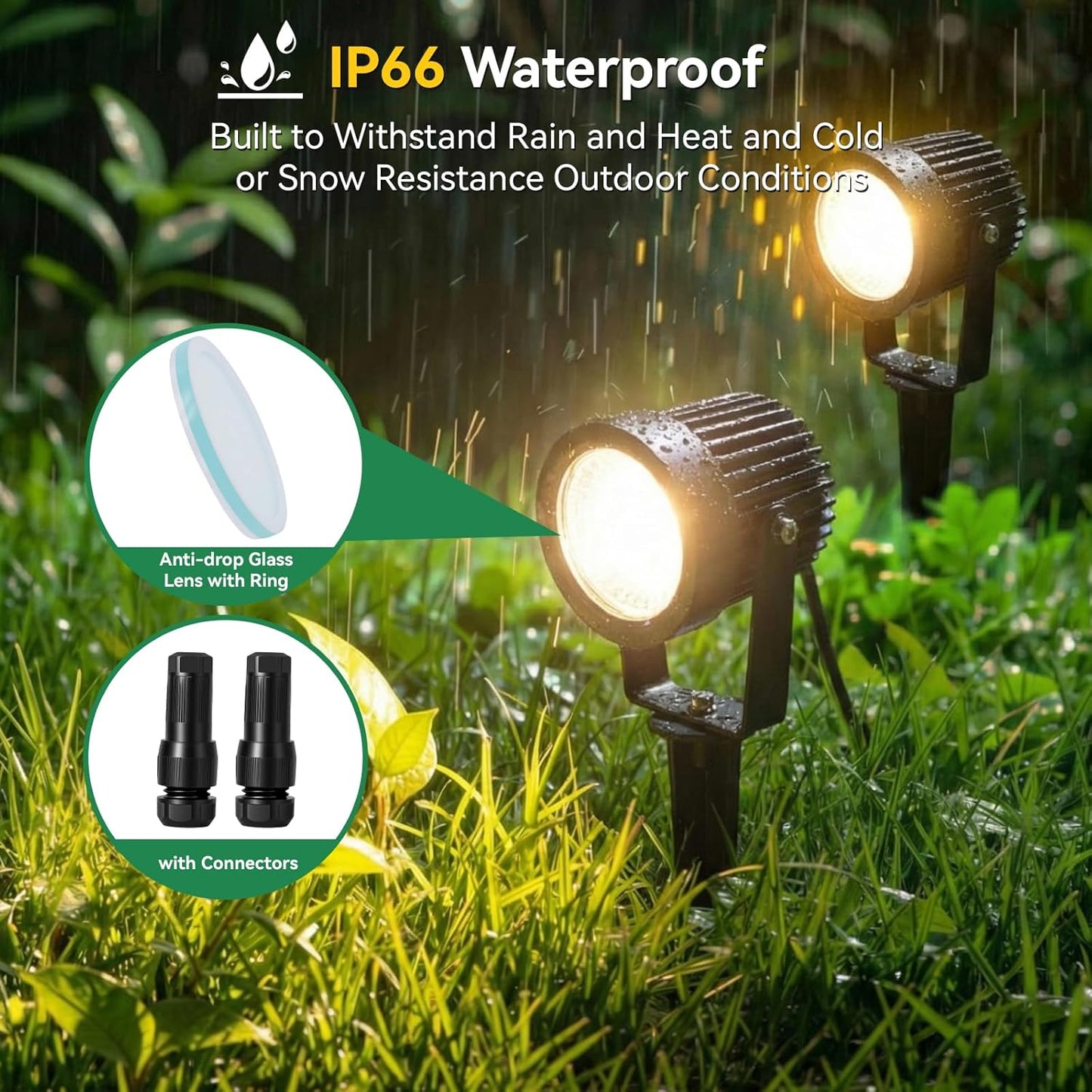 Foco paisaje LED 12V aluminio 10W IP66 con cable