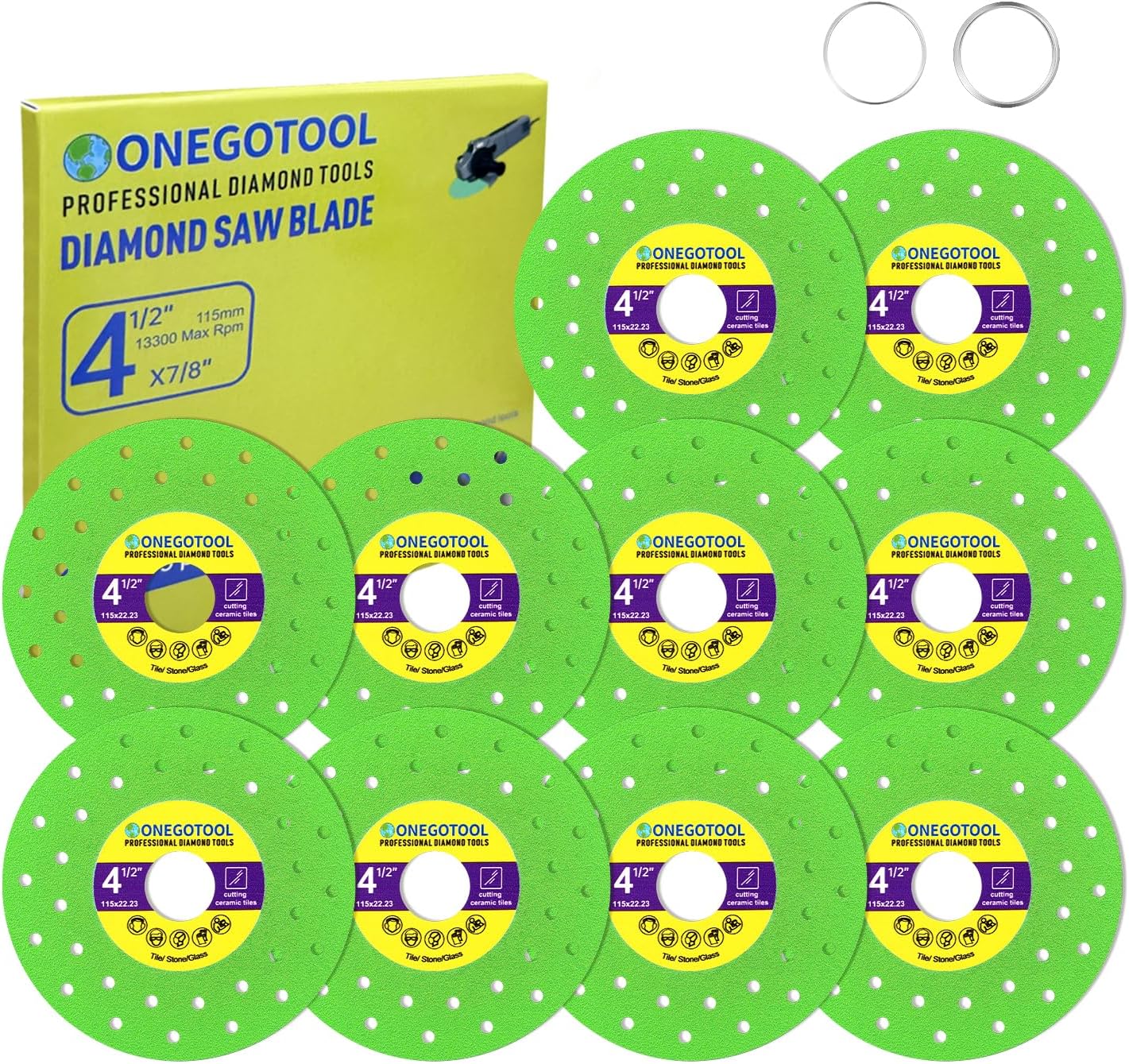 Cortador azulejos 4.5pulg hoja diamante para amoladora 10uds