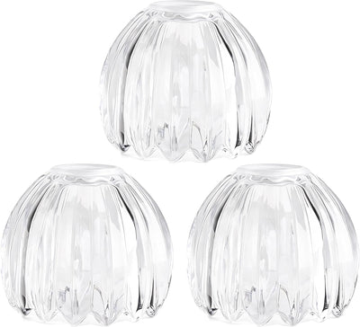 3 Pantallas Lámpara Tulipán Vidrio Transparente 1.65x4.33pulg