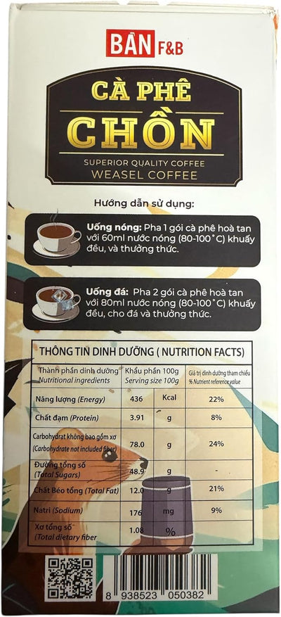 Café de comadreja instantáneo vietnamita Dak Lak 100% natural