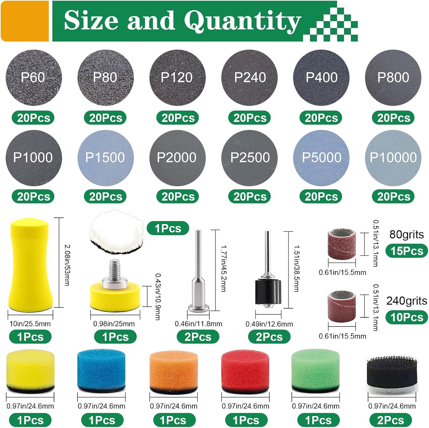 Kit lijado Dremel discos tambores 60-10000 grano