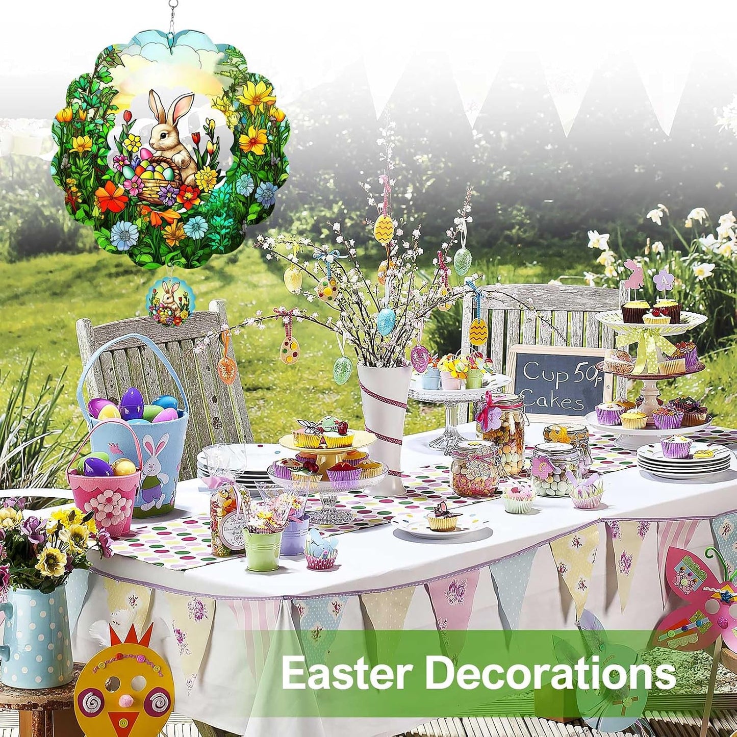 Molinillos viento conejo Pascua 12pulg decoración jardín