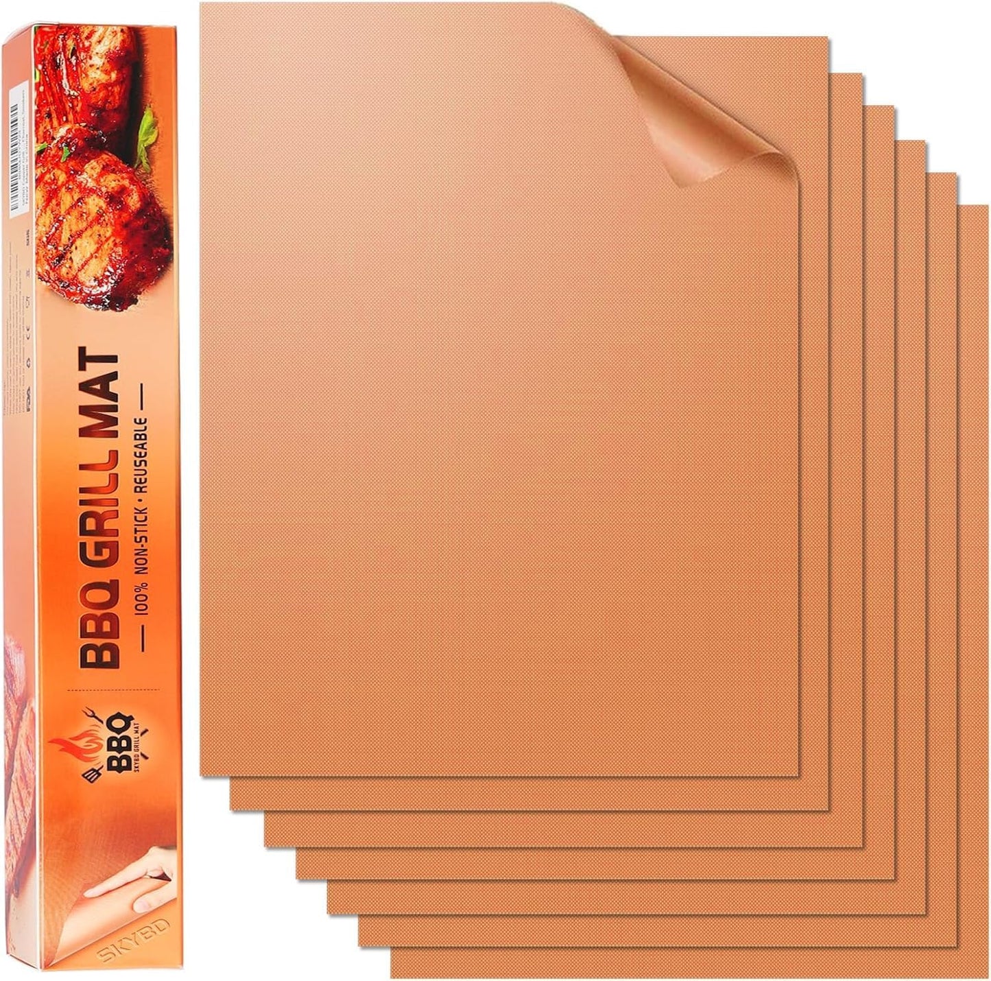 Alfombrillas cobre parrilla aire libre set 6 reutilizables