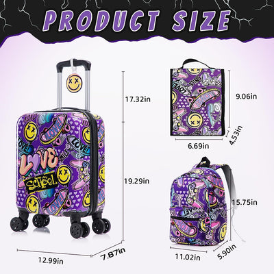 Set 6 maletas rígidas 16pulg ruedas giratorias para niños