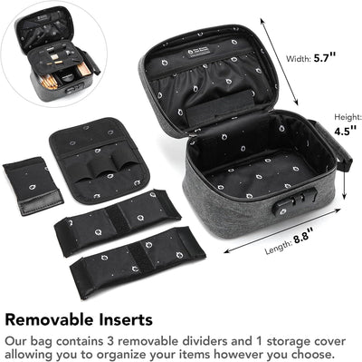 Bolsa a prueba de olores con cerradura combinación caja viaje gris