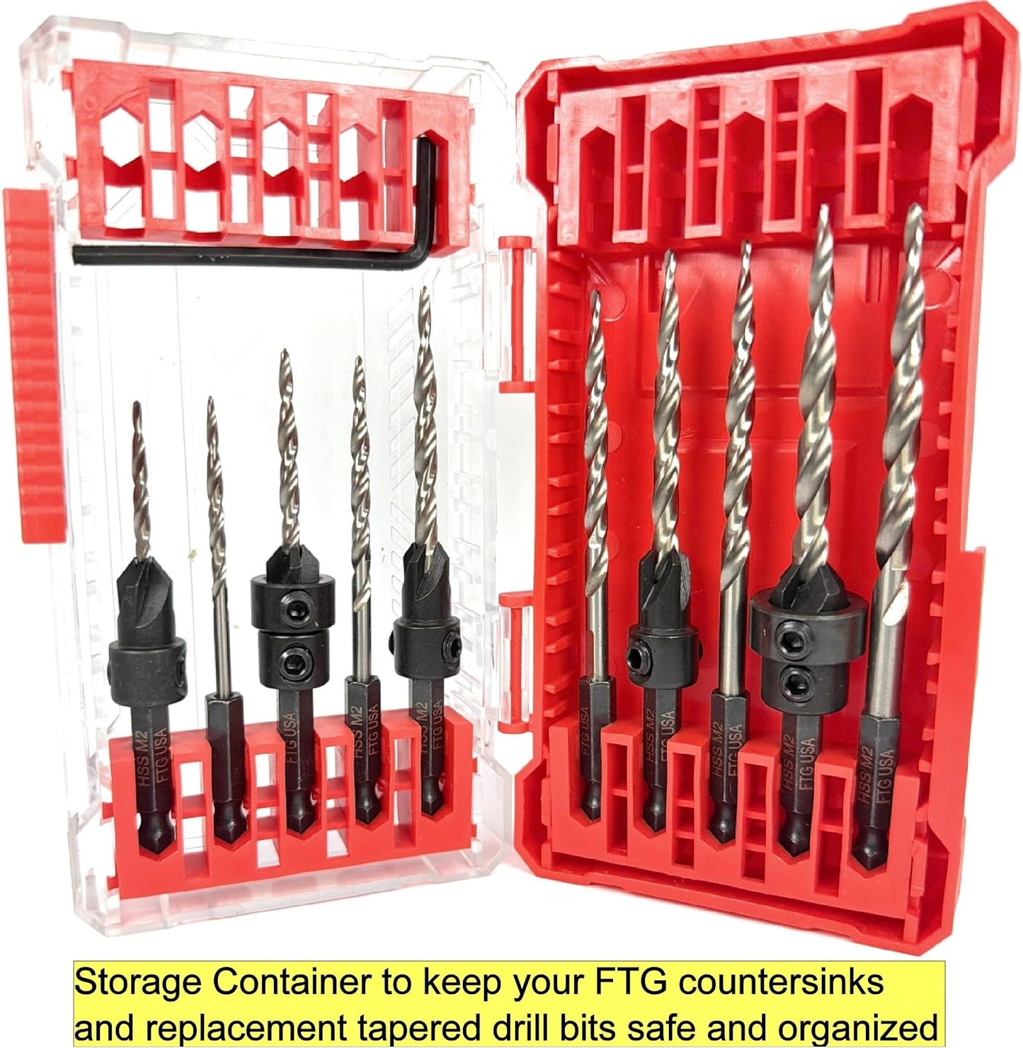Set 5 Pzas Brocas Countersink para Madera y Contenedor