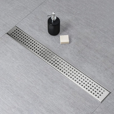 Desagüe ducha lineal 16pulg acero inox cepillado con colador