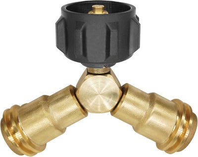 Bifurcador propano conector latón 100% sólido 1 macho QCC 2 hembras